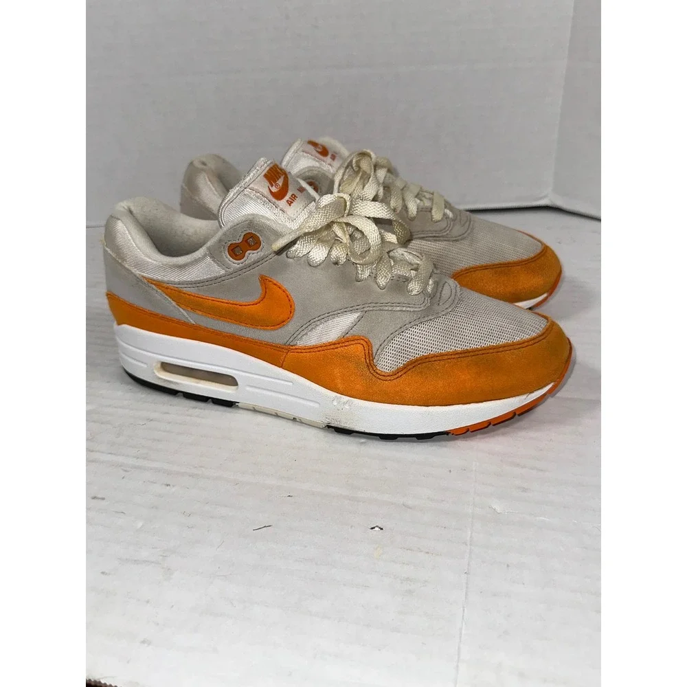 Nike Air‎ Max 1 Magma Orange White Grey Mens Size 8 DC1454-101 Low Top Sneakers